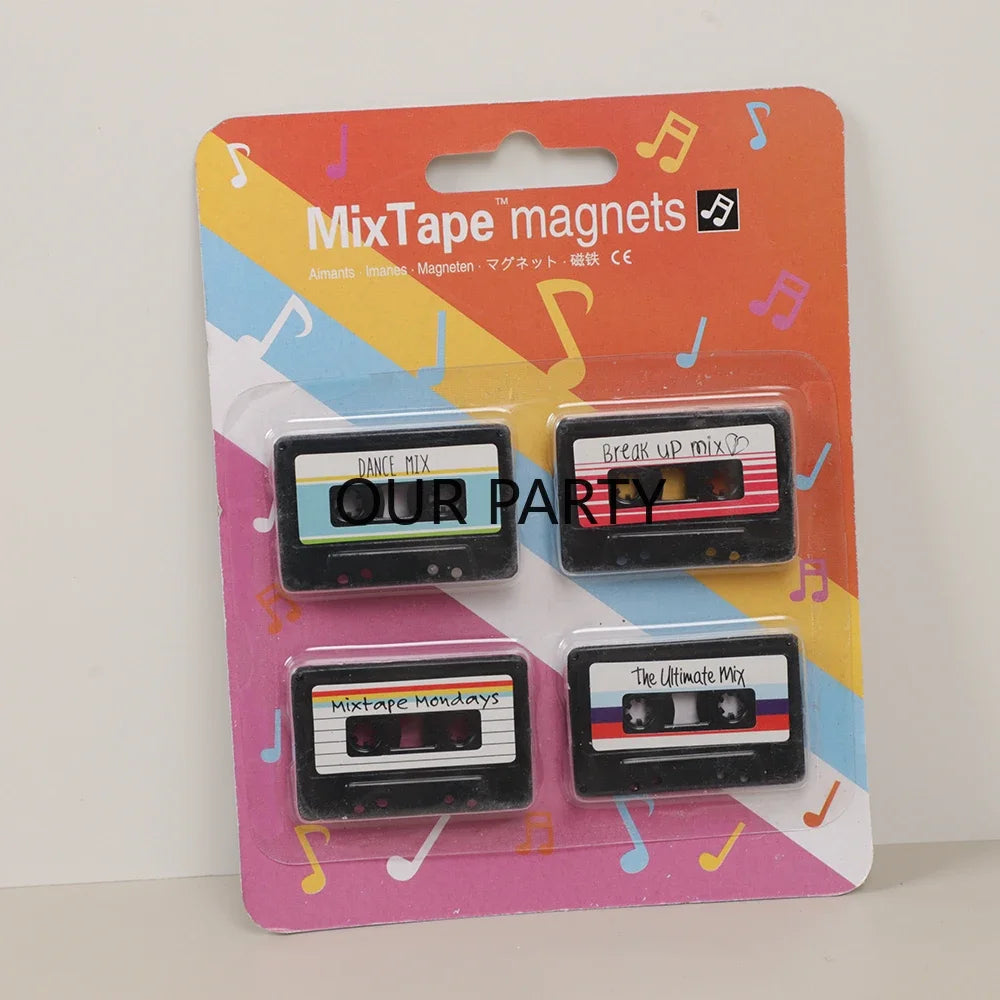 4Pcs/Pack Vintage MixTape Turntable Record