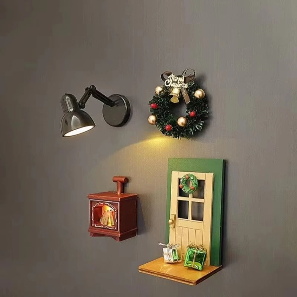 Mini Cat Fireplace Refrigerator with LED