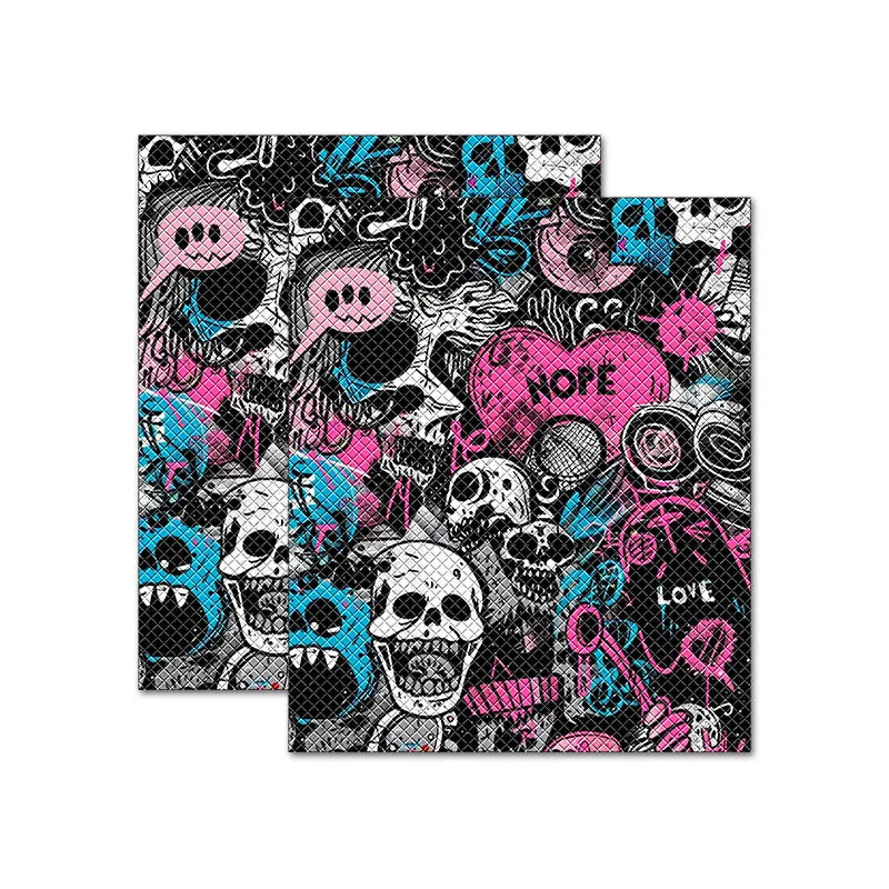 2PCS Graffiti Skull Motorcycle Stickers