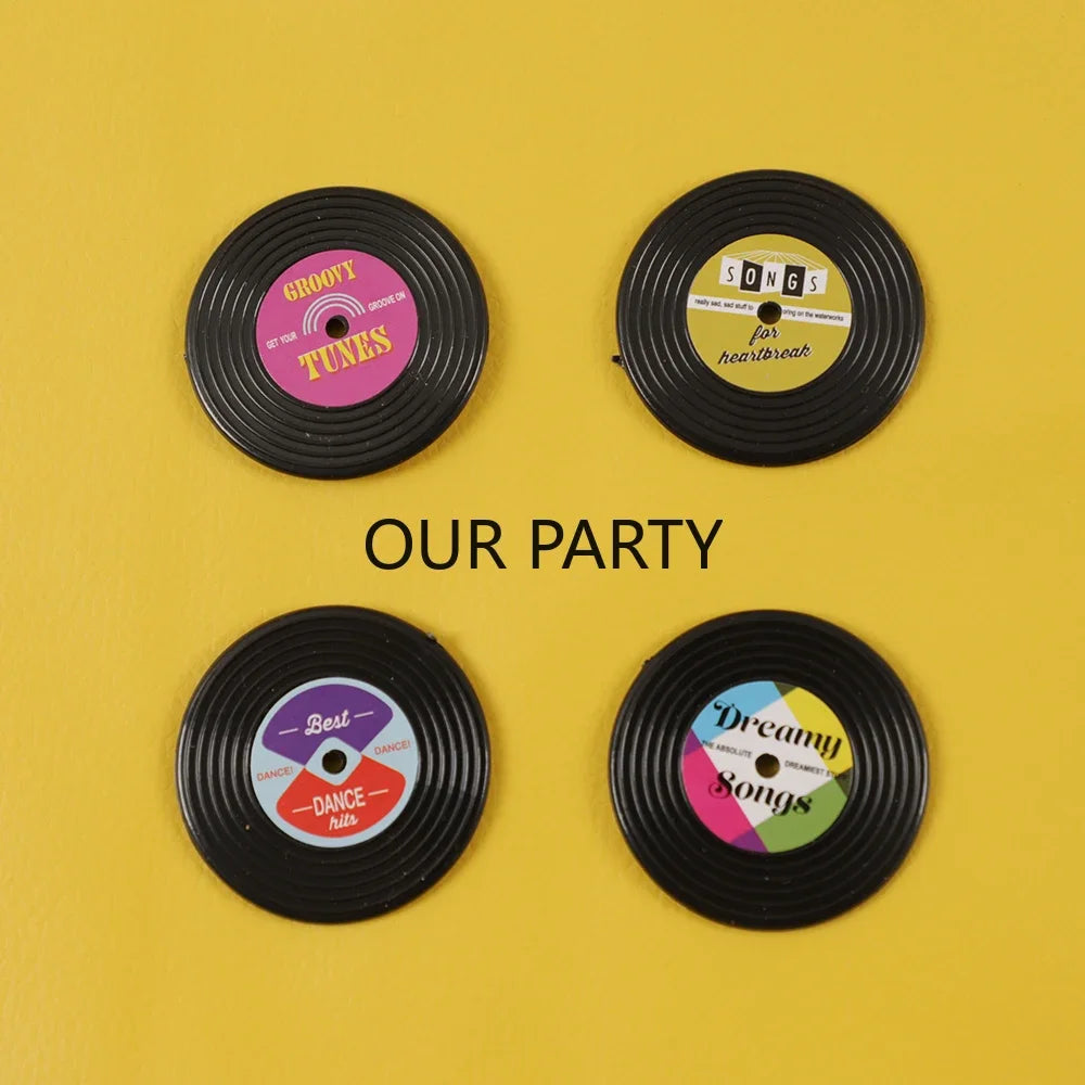 4Pcs/Pack Vintage MixTape Turntable Record