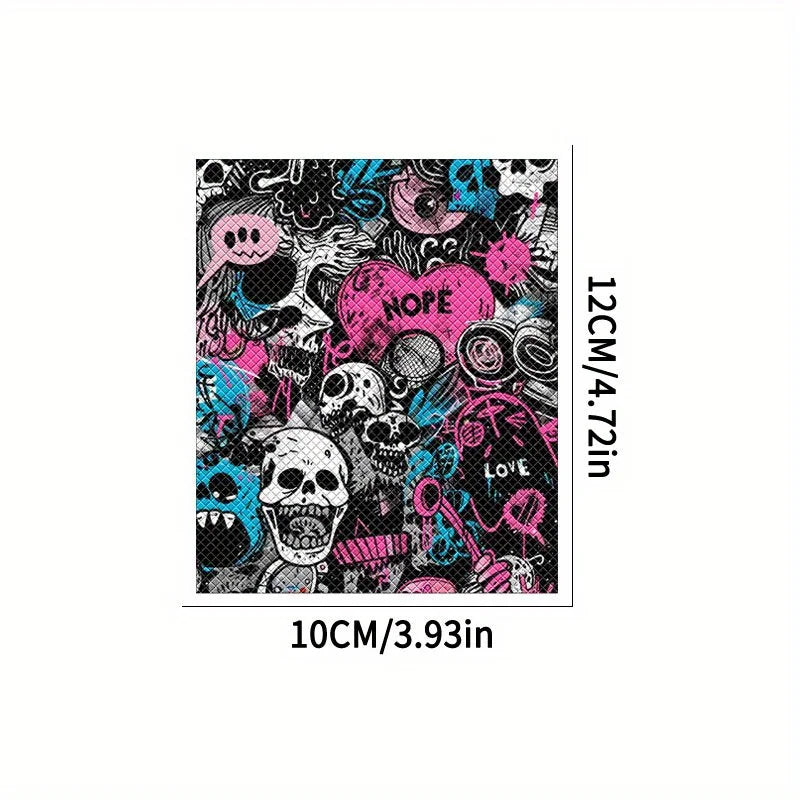 2PCS Graffiti Skull Motorcycle Stickers