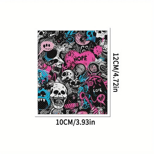 2PCS Graffiti Skull Motorcycle Stickers