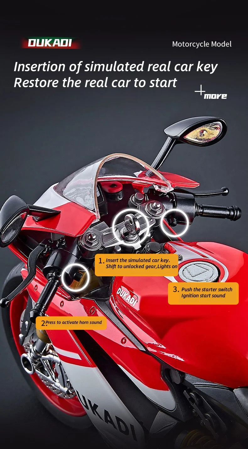 Key Start  Sports Motorcycle With Spray Sound Light