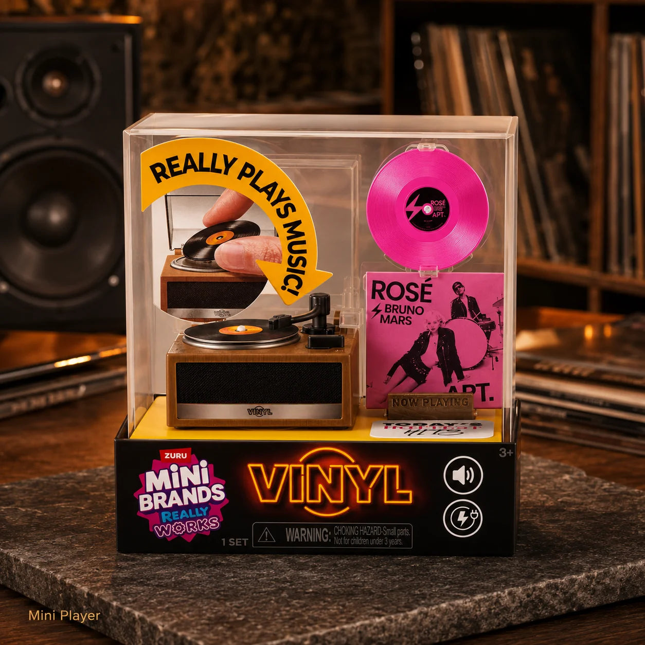 Mini Brands Vinyl Player Blind Box Plays Music Surprise Ball Toy