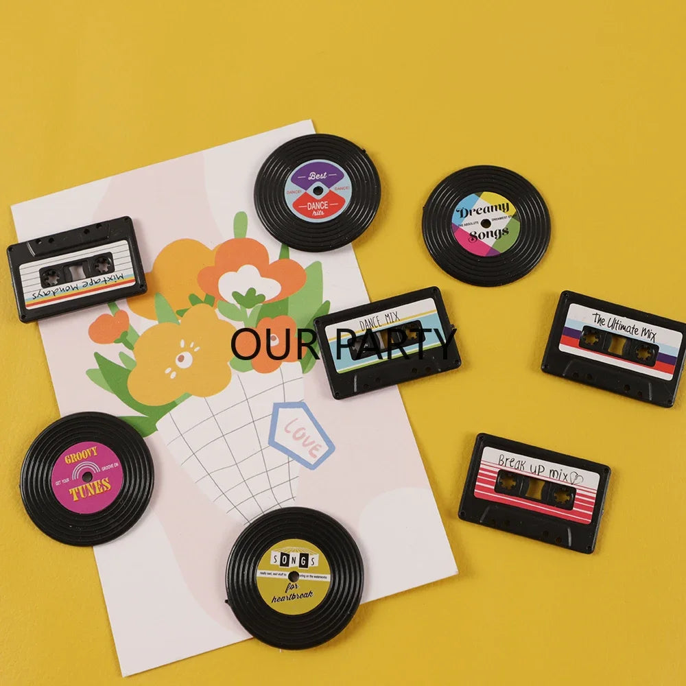 4Pcs/Pack Vintage MixTape Turntable Record