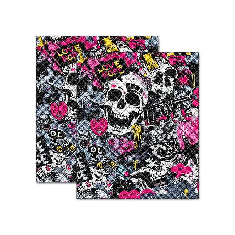 2PCS Graffiti Skull Motorcycle Stickers