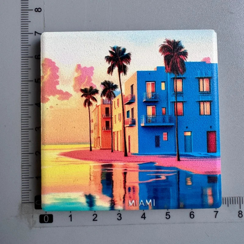 Miami Sunset  magnet fridge