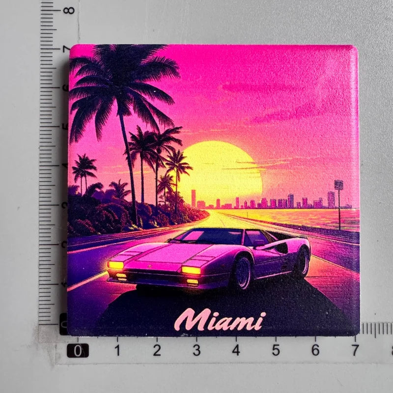 Miami Sunset  magnet fridge