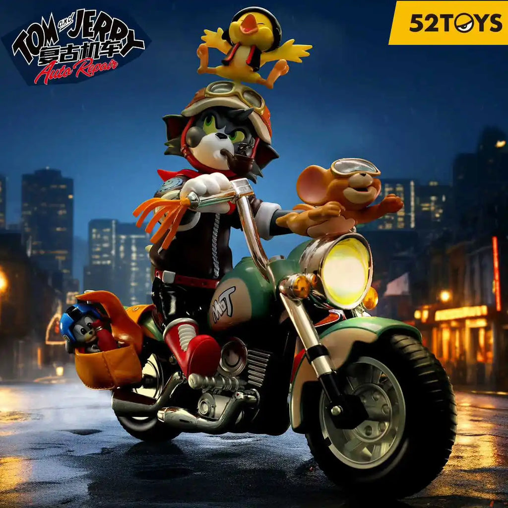 Tom And Jerry Action Figure Retro Motorcycle