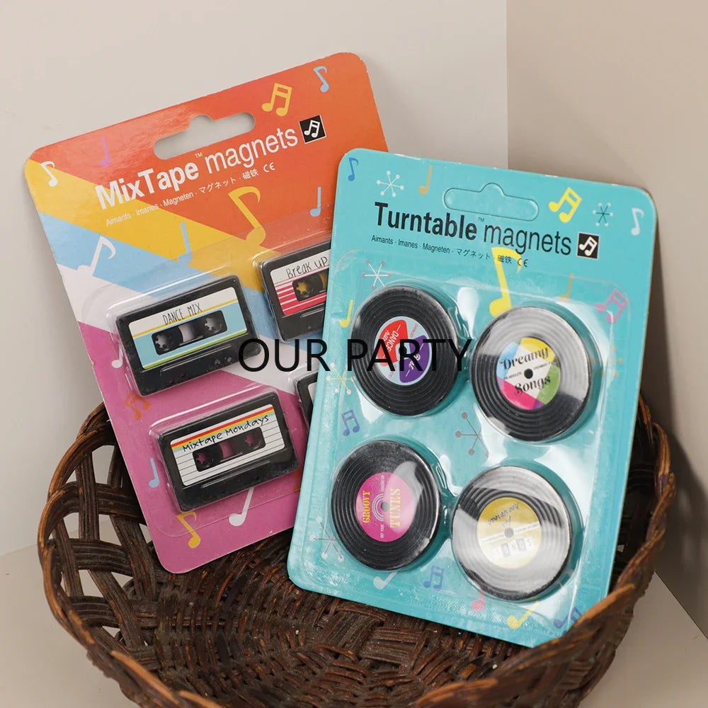 4Pcs/Pack Vintage MixTape Turntable Record